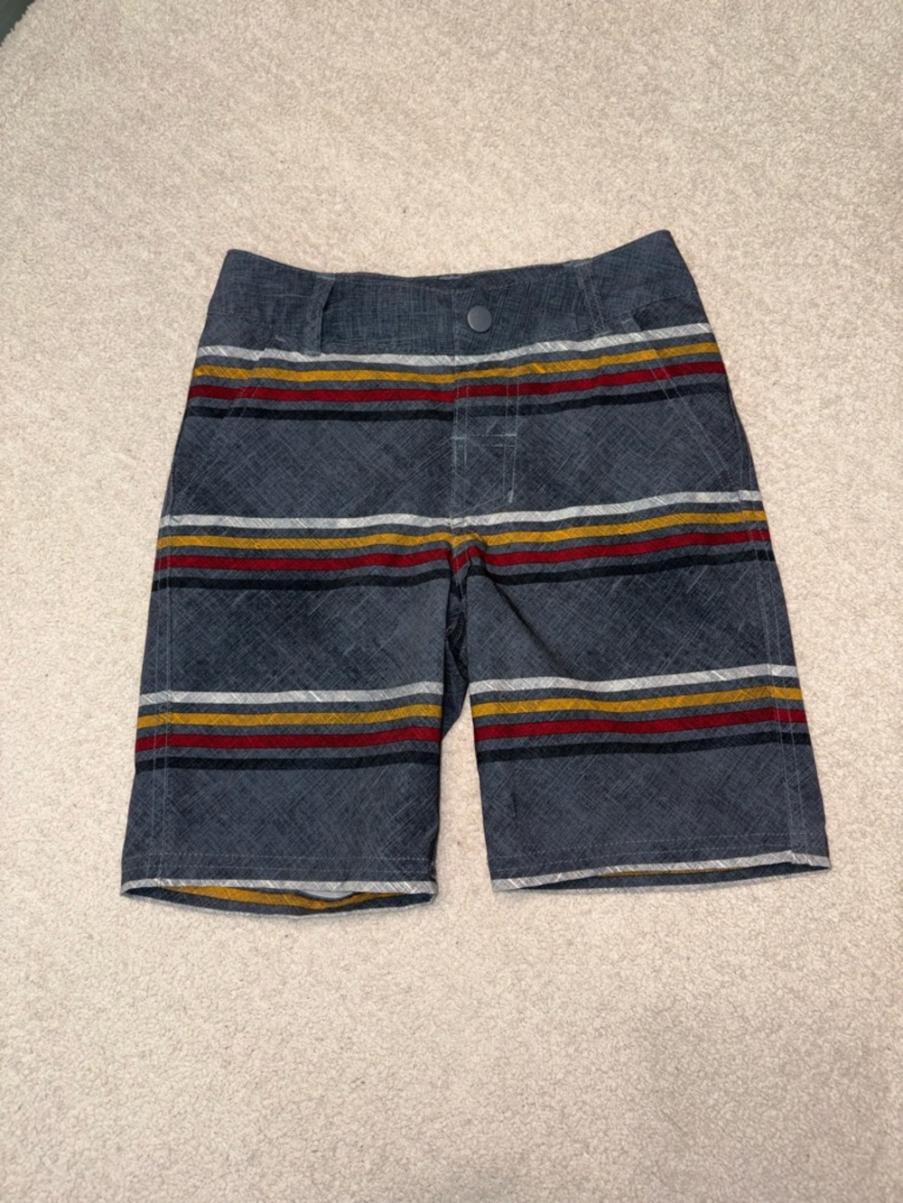 Art Class Boys Hybrid Striped Swim Trunks Board Shorts - Gray/Multi - Size 8